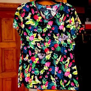 Dickies Scrub top, size large, koala and sloths